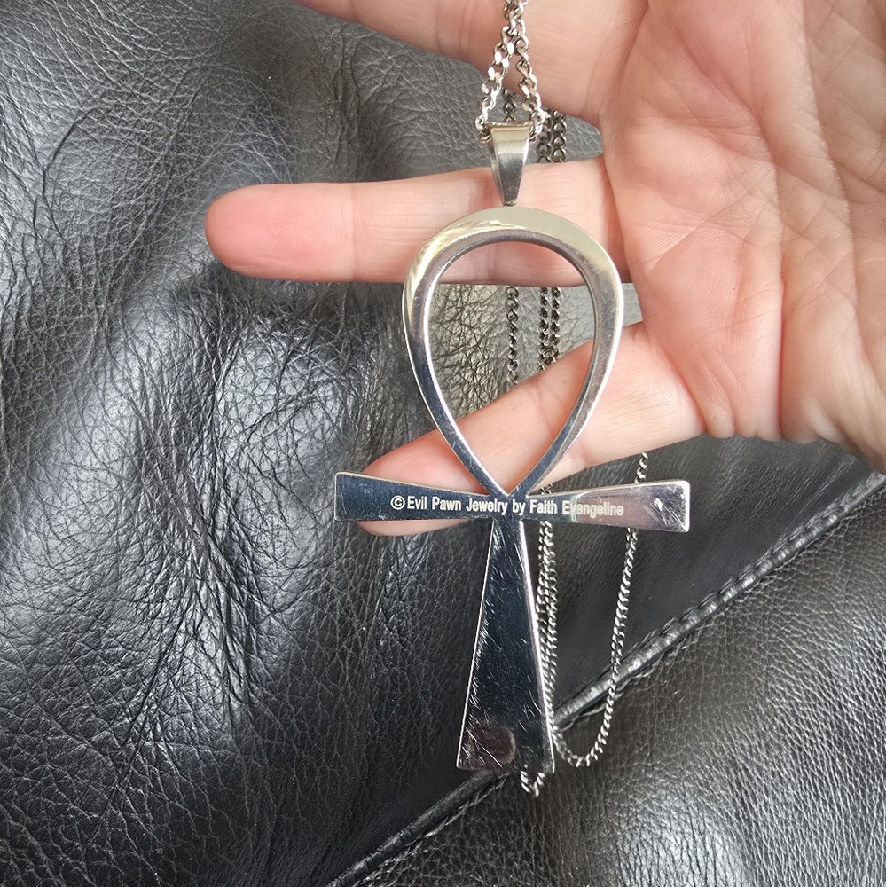Discontinued Evil Pawn Jewelry Ankh Necklace - Picture 3 of 3